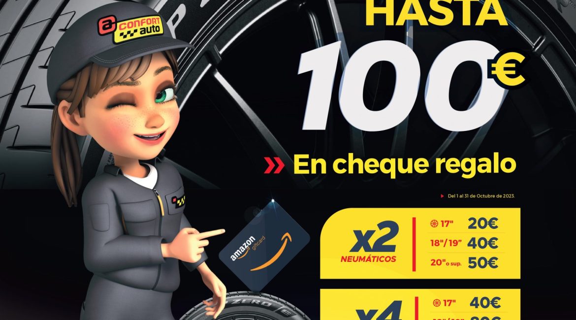 CON PIRELLI HASTA 100€ EN CHEQUE REGALO AMAZON