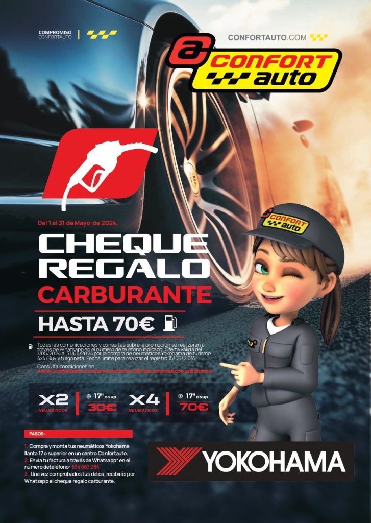CON YOKOHAMA HASTA 70€ EN CHEQUES REGALO CARBURANTE
