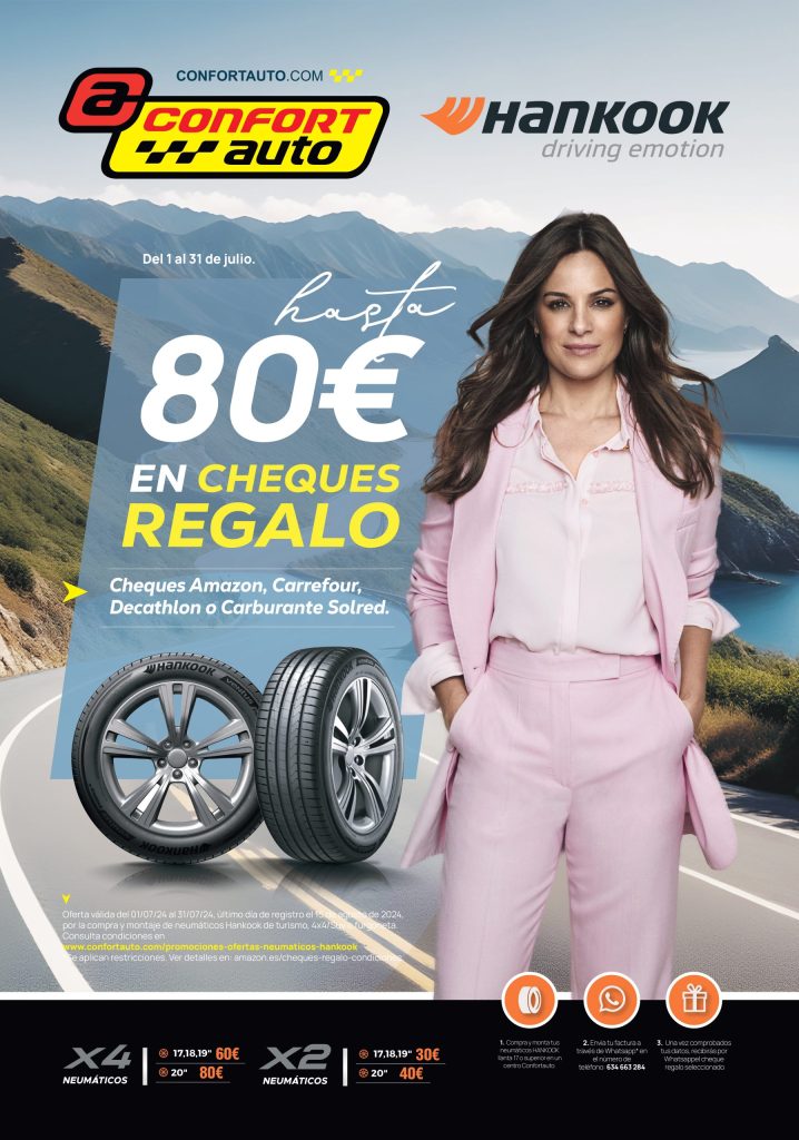 CON NEUMMÁTICOS HANKOOK HASTA 80€ EN CHEQUES REGALO