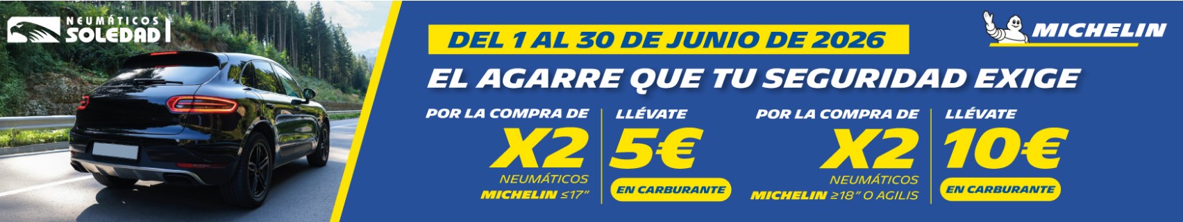 ¡Promoción Michelin en Neumáticos! Combustible de regalo